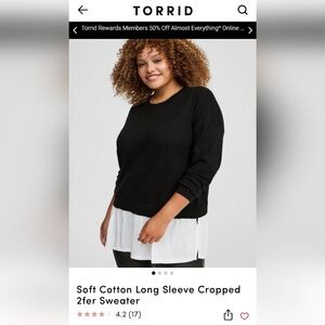 Torrid NWT Black and White Cropped Sweater